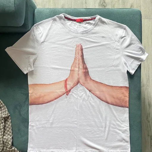 Белая мужская футболка ISAIA с принтом Namaste
