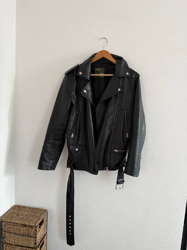 Джинсовка черная куртка плащ осень-весна M-L