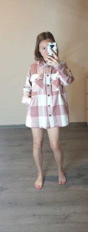 Рубашка теплая фланель S оверсайз