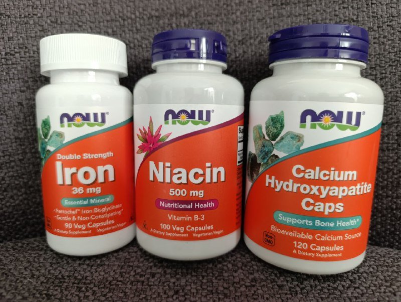 Глицинат железа, Ниацин, Кальций гидроксиапатит, Омега 3, Таурат магния