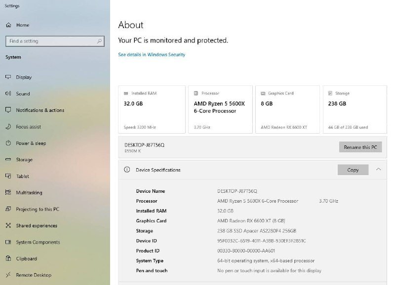 Персональный компьютер системный блок AMD Ryzen 5 5600X RX 6600XT 32GB 3