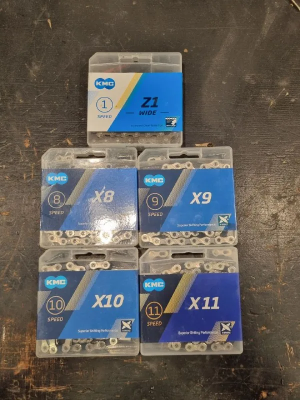 Новые велосипедные цепи KMC Z1, X8, X9, X10, X11