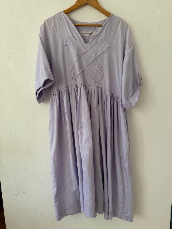 Платье натуральное свободное лавандовое 2