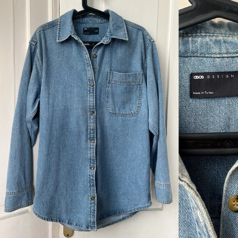 Джинсовая рубашка (куртка) ASOS оверсайз до L