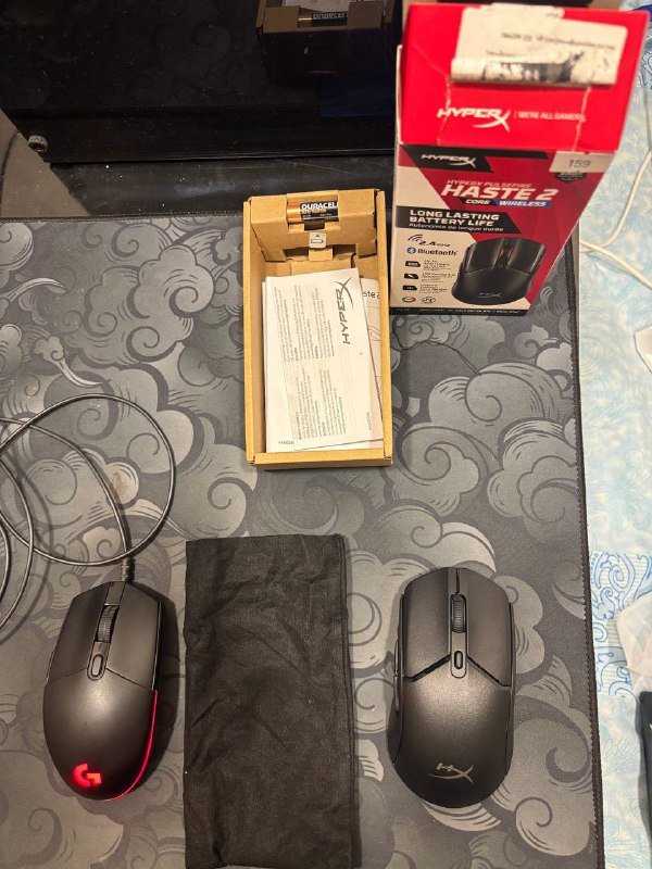 Игровые мышки Logitech G102, HyperX Pulsefire Haste 2 Core Wireless 3