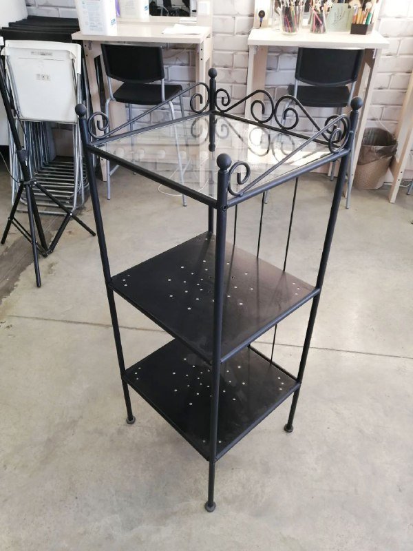 Стелаж полка металл стекло