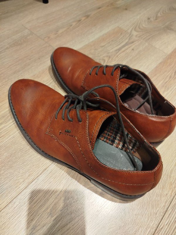 Коричневые кожаные мужские туфли AM Shoe Company размер 43 2