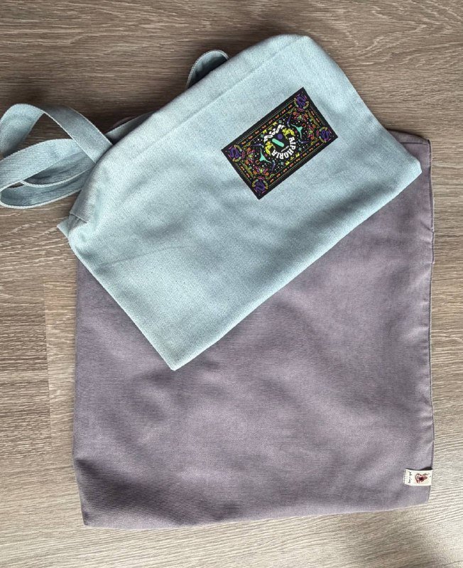 Двухцветный шопер с карманами