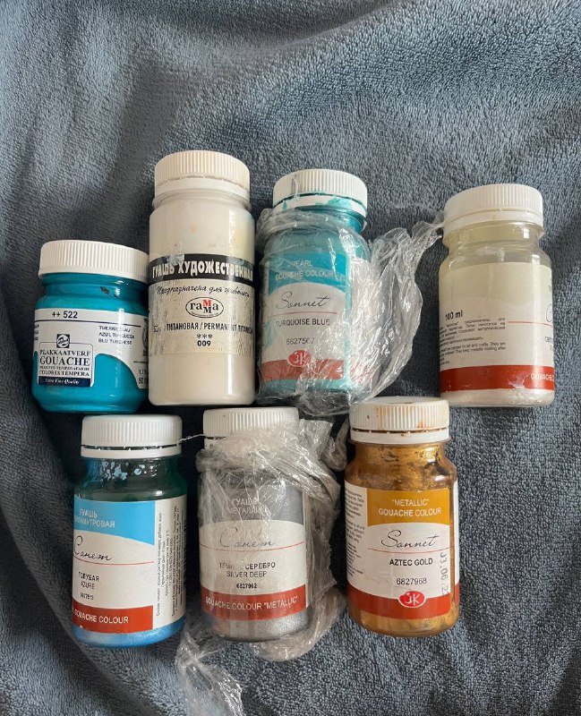 Гуашь, тушь, краска для жемчужин