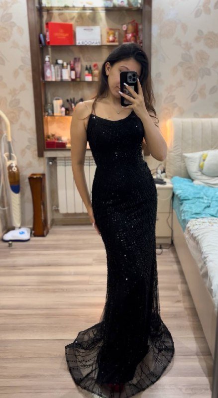 Вечернее платье в камушках, размер S 6