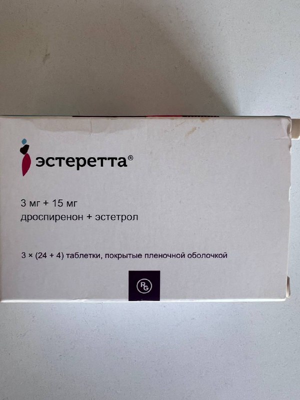 Эстеретта таблетки 3 мг + 15 мг, 2 упаковки 1