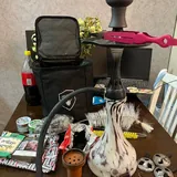 Кальян в сборе, уголь, мундштуки, табаки, щетки, чашки, плита, органайзер 1