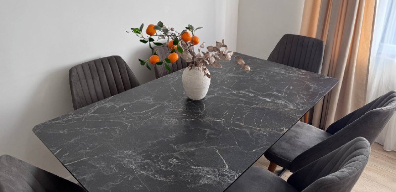 Обеденный раздвижной стол с 6 стульями 3