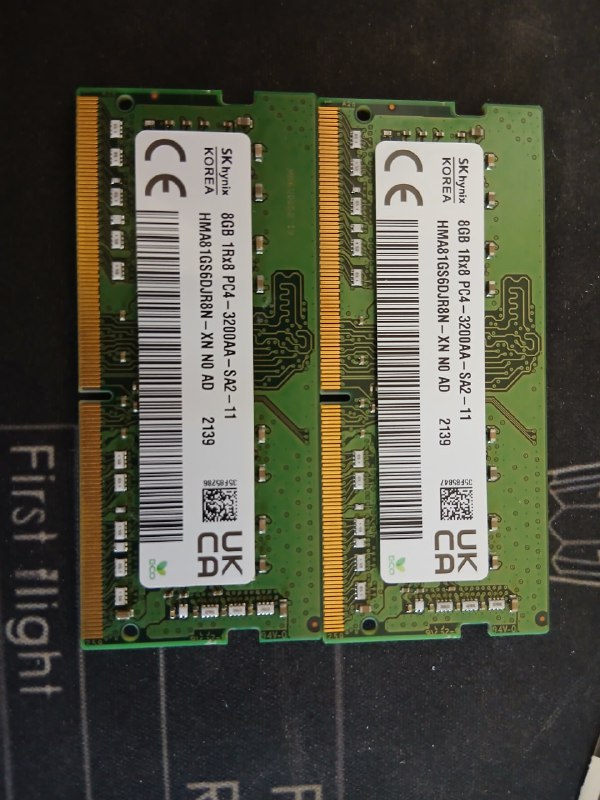 DDR-4 Sk hynix 8GB, DDR-4 Samsung 8GB, DDR-5 Samsung 8GB