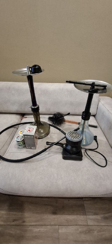 Два кальяна, угли, табак, электроплита 3