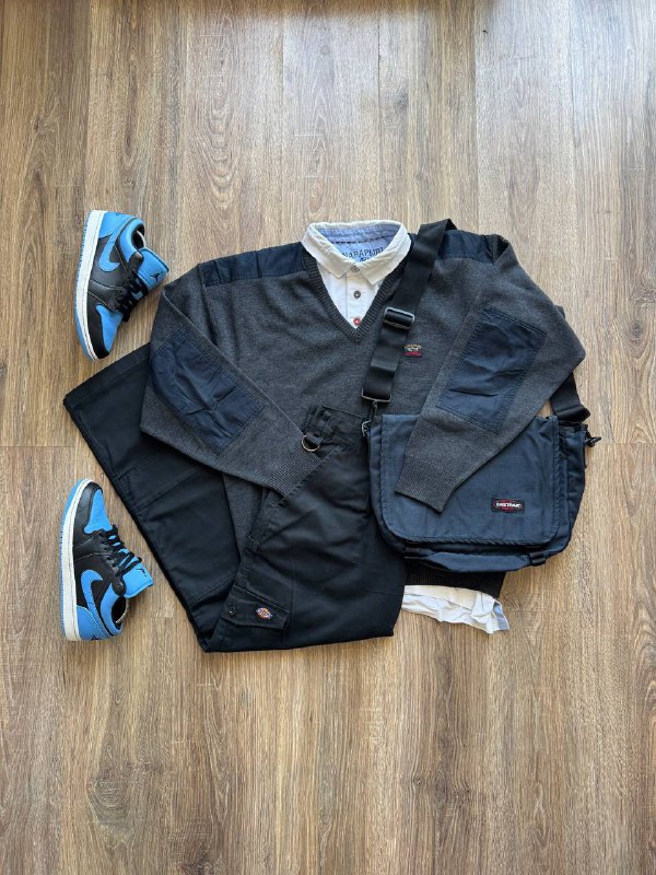 Пуловер Paul & Shark, Поло Napapijri, Карго Dickies, Портфель Eastpak, Кроссовки Nike Air Jordan 1 Low