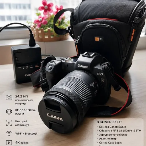 Canon EOS R камера, объектив RF 24-105mm