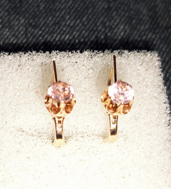 Золотые серьги с натуральными сапфирами 3,3 грамма 5