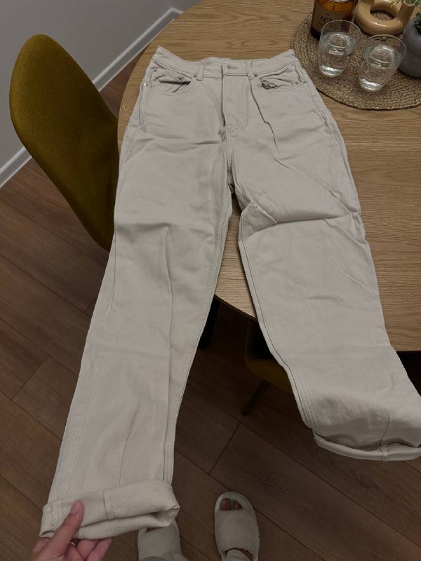 Штаны на резинке, джинсы бежевые, светло голубые, синие клеш, леггинсы для спорта 2