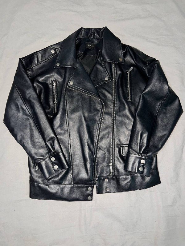 Кожаная оверсайз куртка