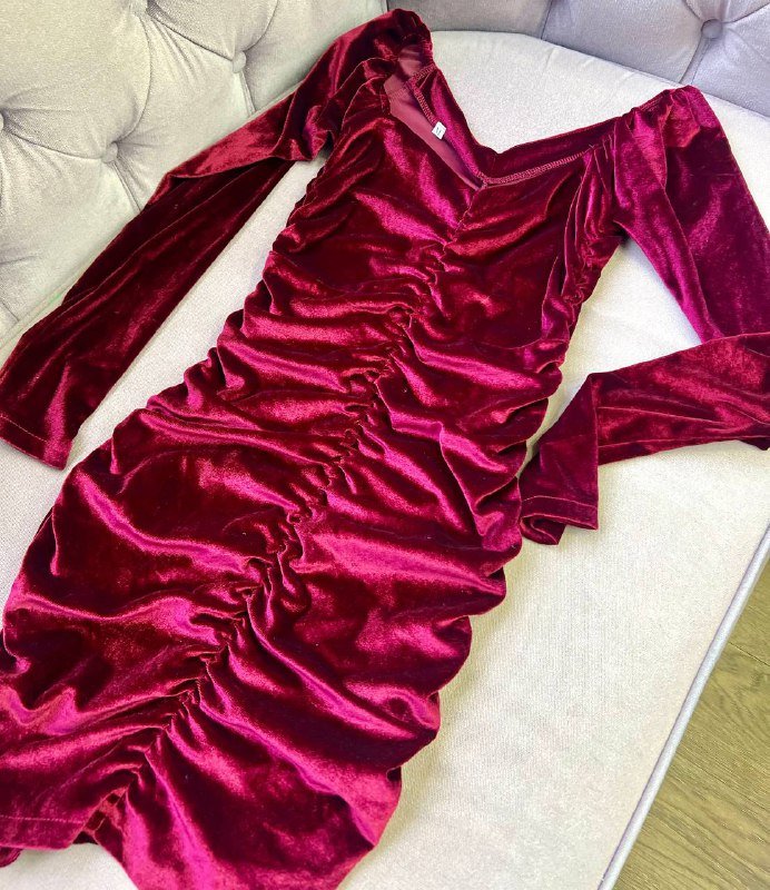 Бархатное платье Бордо размер М