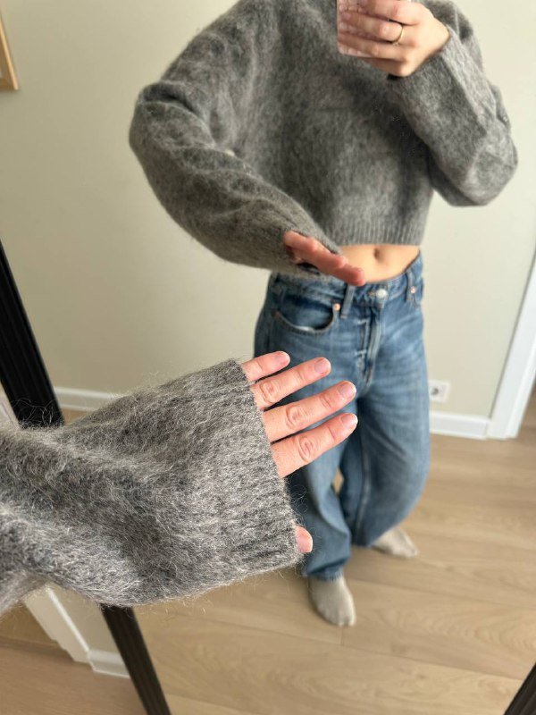 Свитер H&M из мохера, Джинсы H&M, Брюки Bershka, Свитшот Yos, Лонг Zara 2