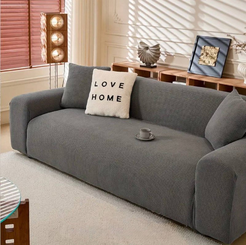 Чехол на диван темно-серый 3/4-х местный