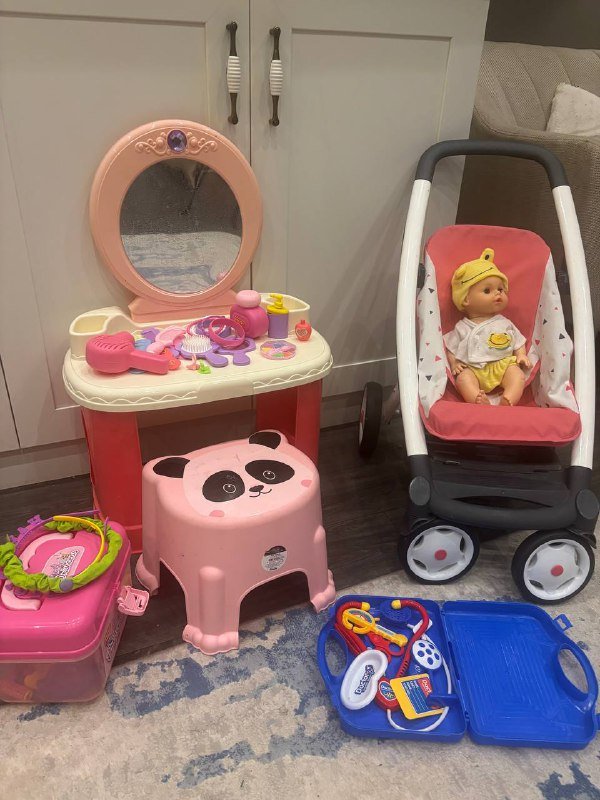 Кухня детская, касса супермаркет, овощи на липучках 5