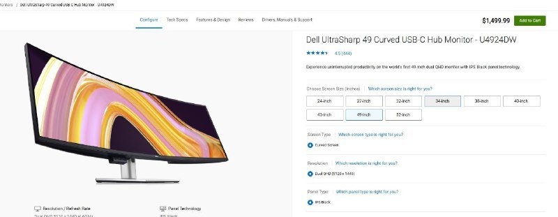 Dell UltraSharp 49 Curved USB-C Hub Monitor