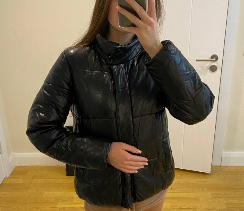 Черная женская куртка дутик S/M 2