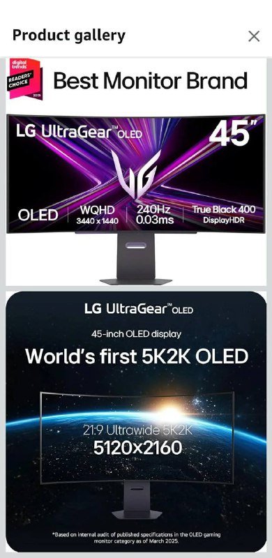 LG UltraGear OLED 45-inch monitor