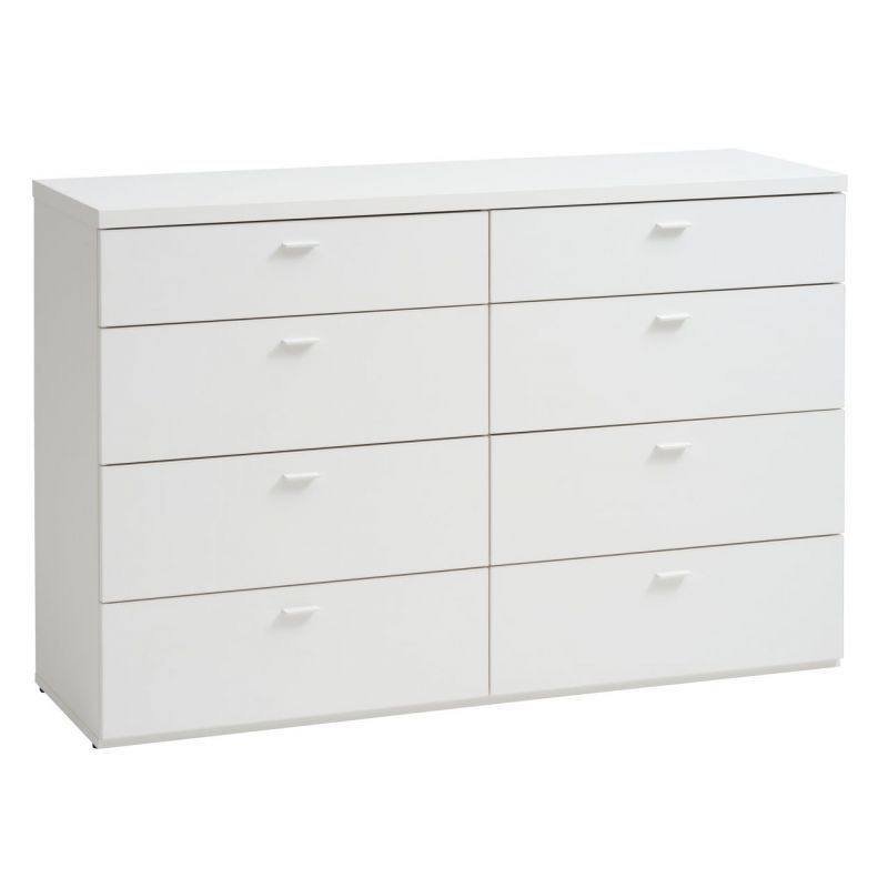 Белый комод из Jysk, 8 ящиков, с доводчиками