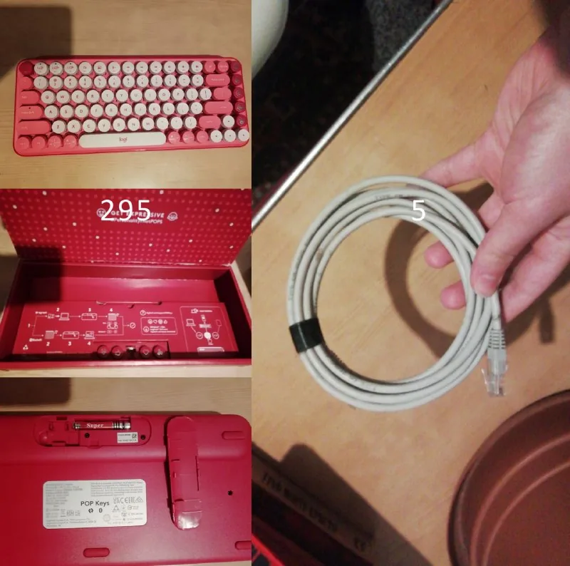 Клавиатура Logitech POP Keys, сетевой кабель