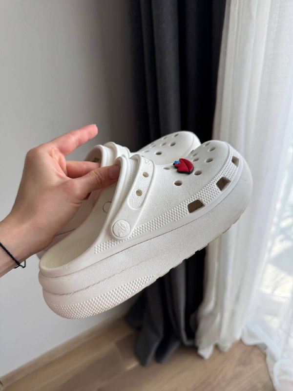 Белые женские сабо Crocs, размер 33-34, американский 4