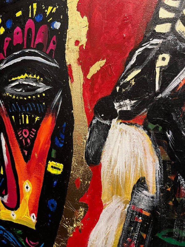 Любовь и обман (демонизм) картина африканская мифология 40x30 см 2