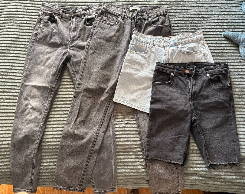 Джинсы Страдивариус, мамс Пулл энд Беар, шорты Зара, Нью-Йоркер