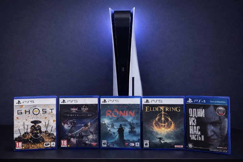 Игры на дисках для PS5 и PS4 Ghost of Yotei, Rise of the Ronin, Nioh collection, Elden ring, The last of us 2, God of war Ragnarok
