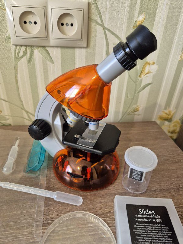 Микроскоп детский Атом 40x-640x с набором для опытов 4