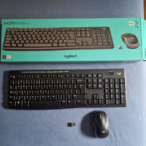 Wireless Logitech keyboard with mouse, wired Rampage keyboard, Logitech mouse