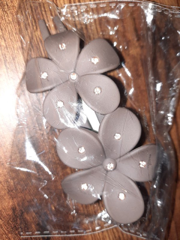 Заколка для волос темно-коричневого цвета 10 см