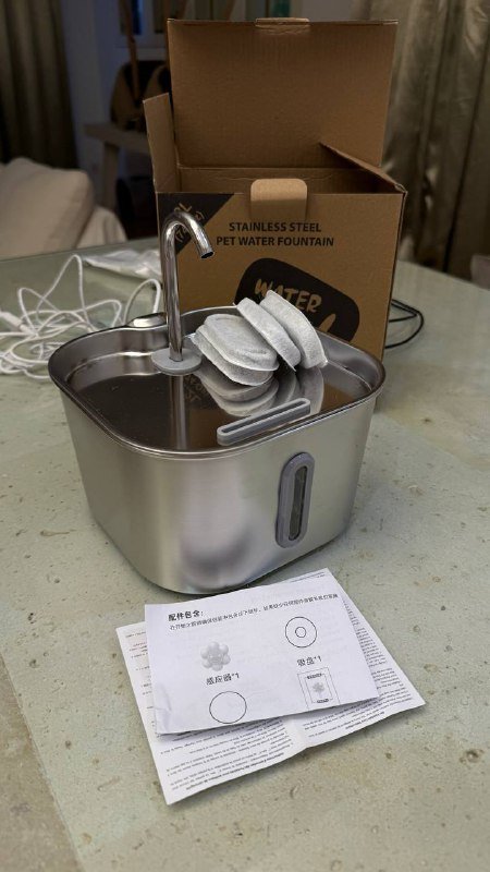 Питьевой фонтан для котиков из нержавеющей стали