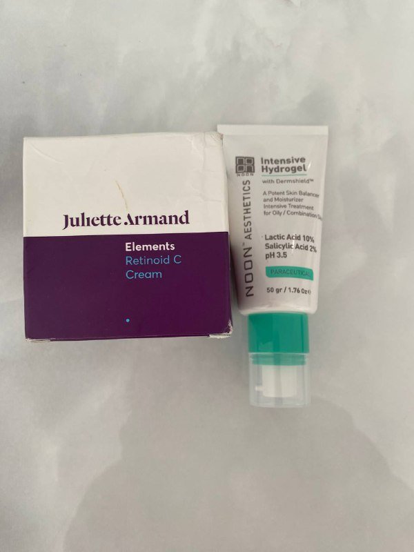 Noon Aesthetics Intensive Hydrogel, Juliette Armand Retinoid C Cream