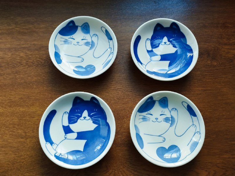 Набор соусников керамических котики 4 шт