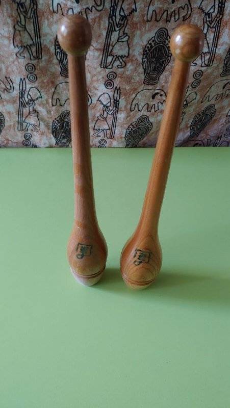 Булава атлетическая спортивная 2 шт деревянная бук 3