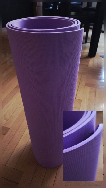 Коврик, блок, наколенники, гантели 1кг