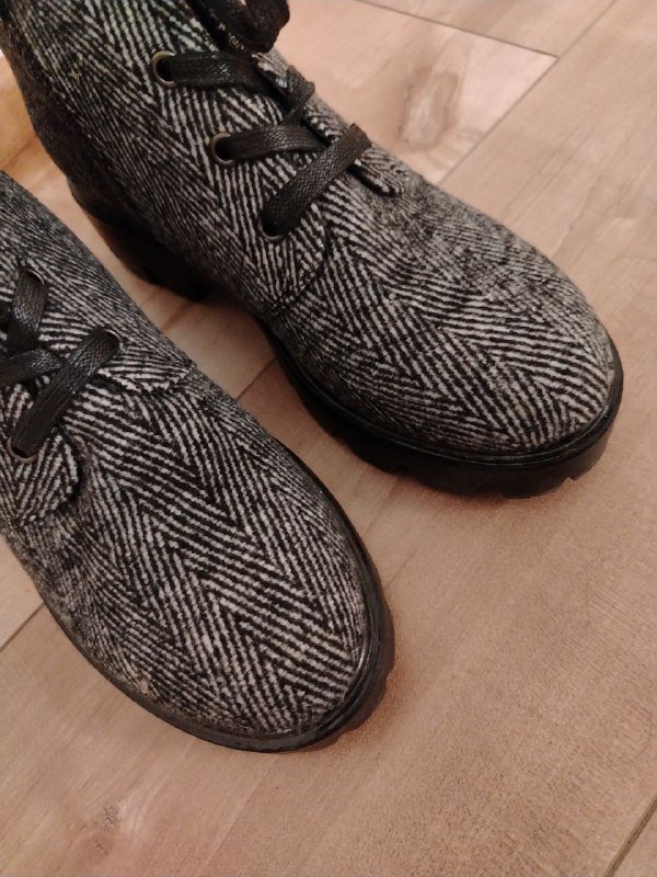 Ботинки женские демисезонные серые текстильные размер 37 3