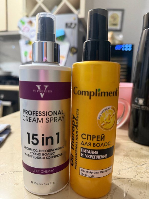 Спрей для волос, сыворотка для волос, шампунь