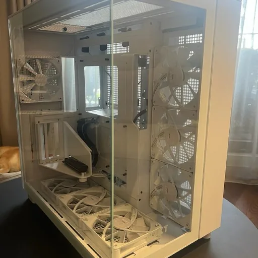 Корпус NZXT H9 Flow 2024 белый с вентиляторами и стойкой