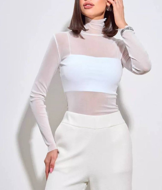 Женский черный топ с рукавами-фонариками, водолазка сеточкой черный, белый, малиновый, хаки 5