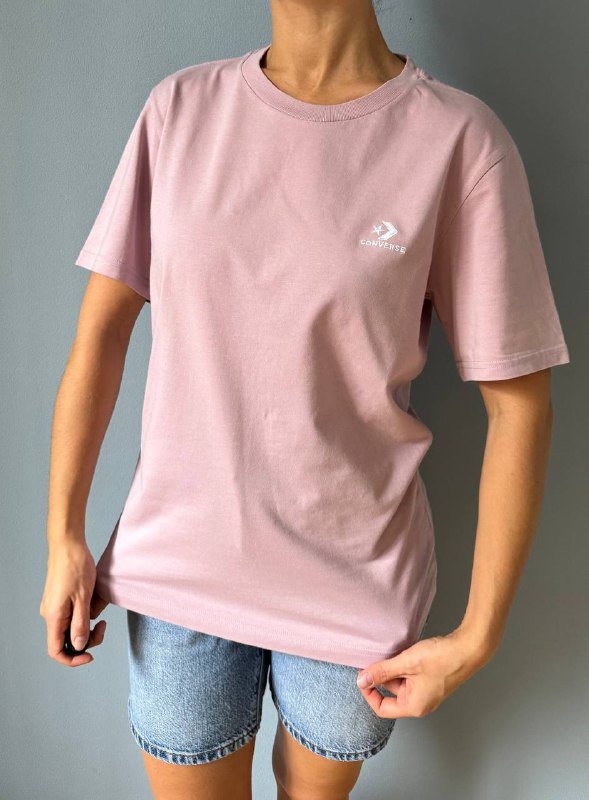 Футболка Converse прямая розовая XS, S 4